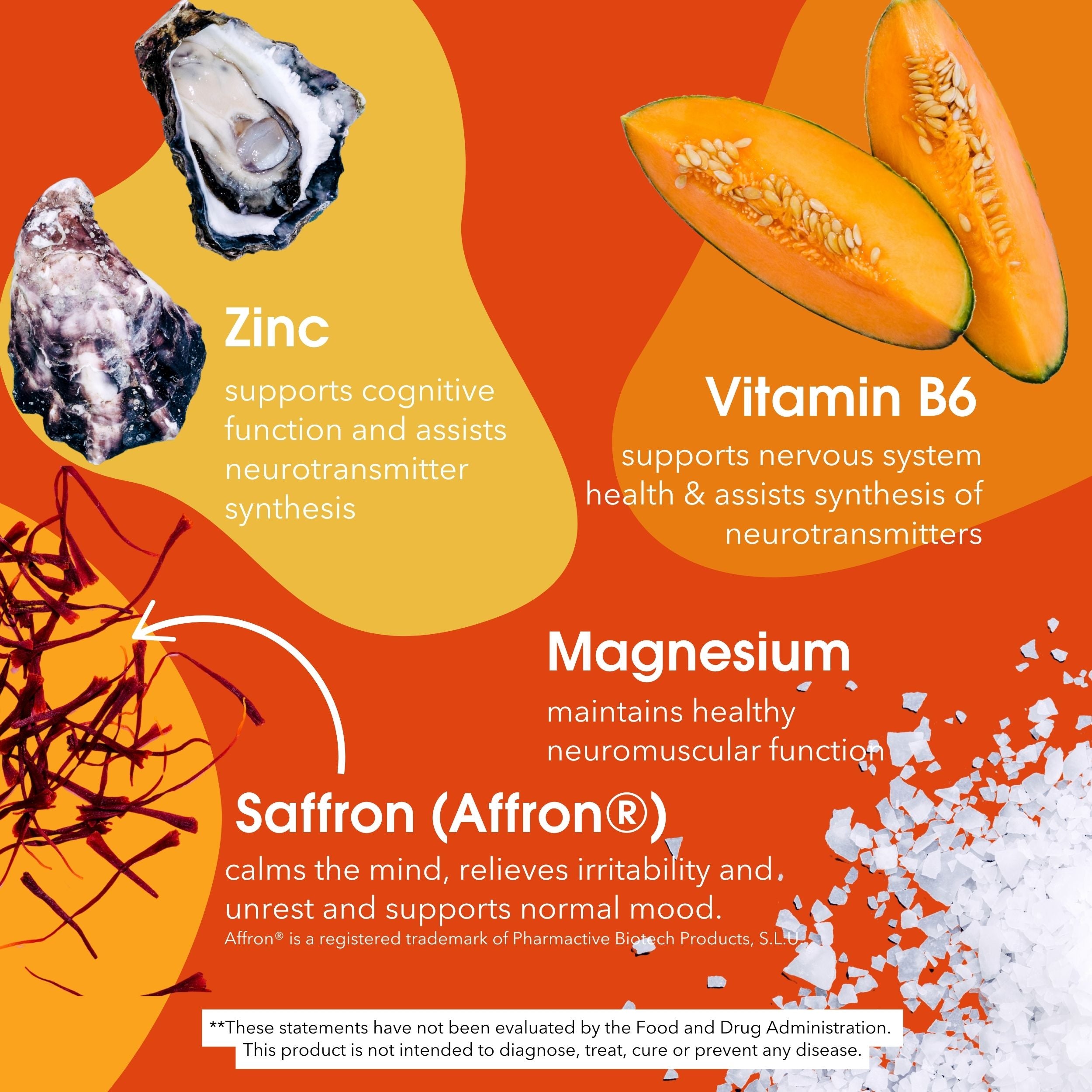 Calm Mind, Children's Chewable Supplement with Magnesium, Saffron, Zinc and Vitamin B6