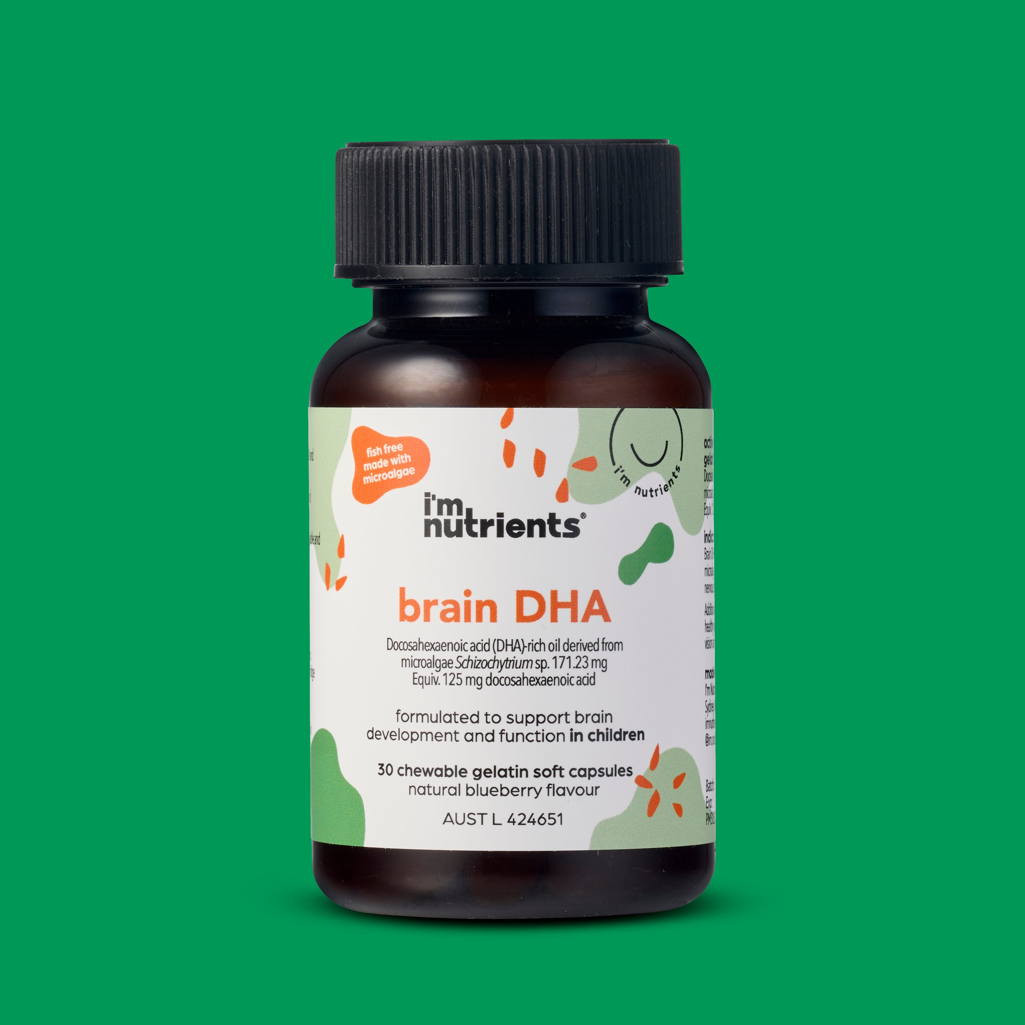 Brain DHA kids supplement - chewable soft gelatin capsule