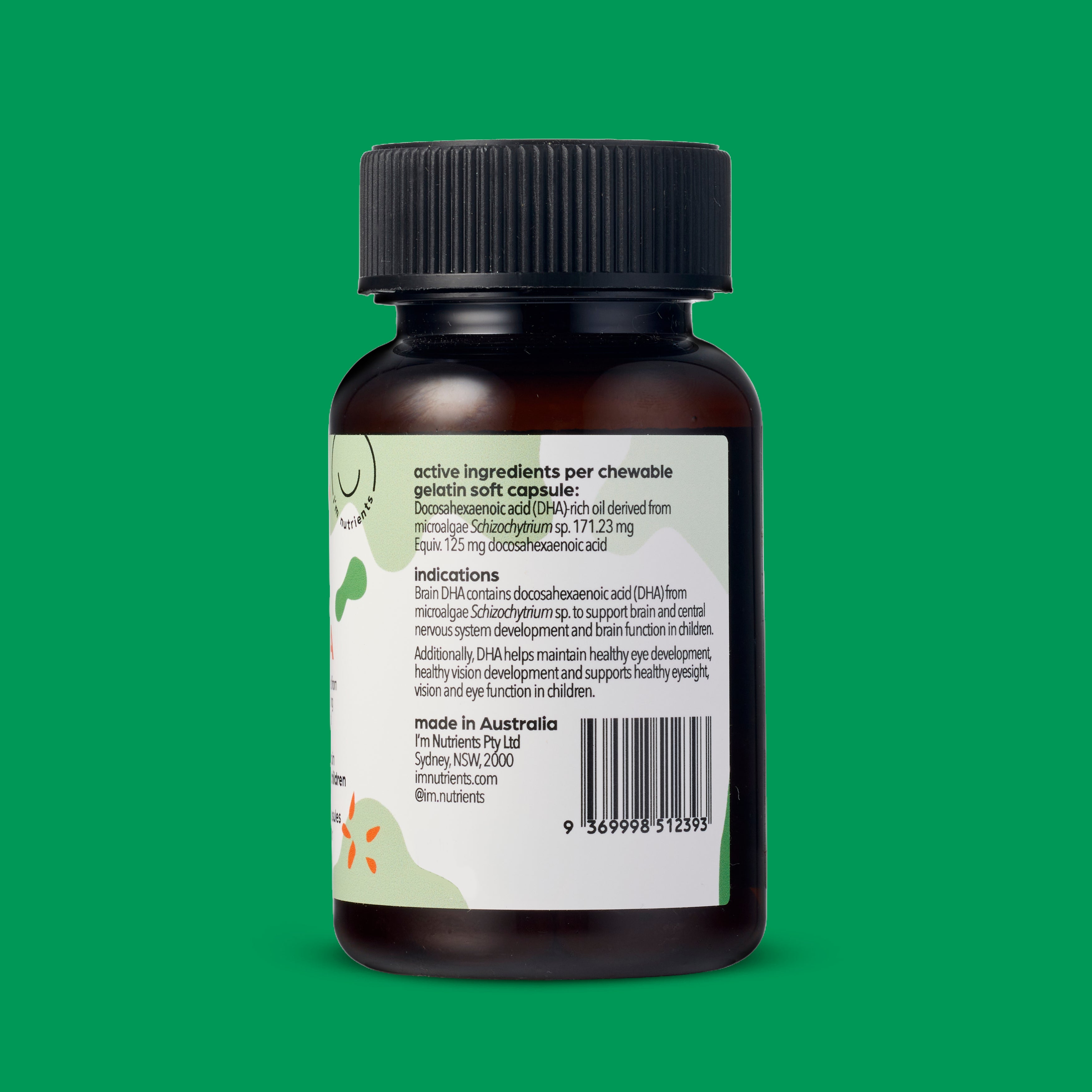 Brain DHA kids supplement - chewable soft gelatin capsule