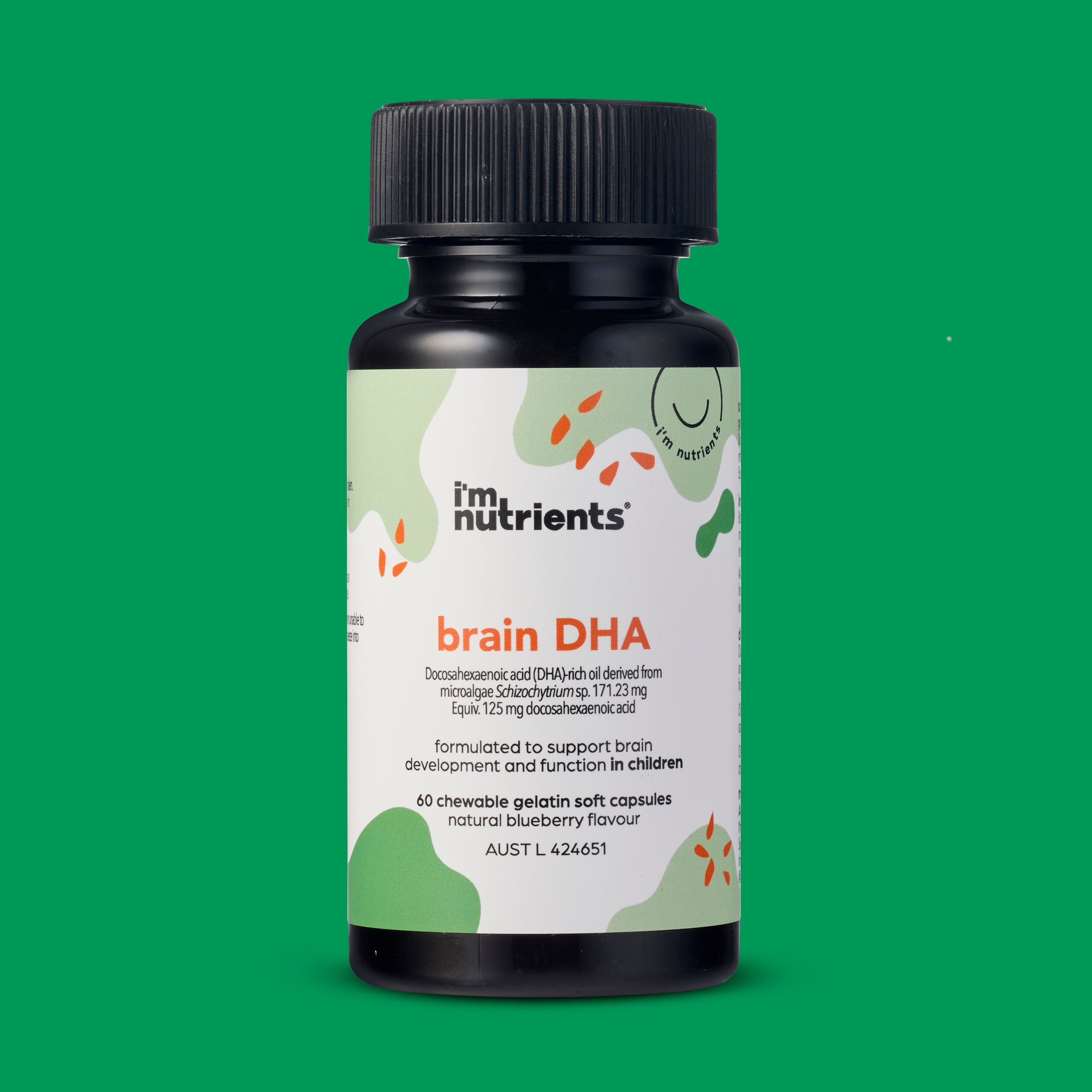 Brain DHA kids supplement - chewable soft gelatin capsule