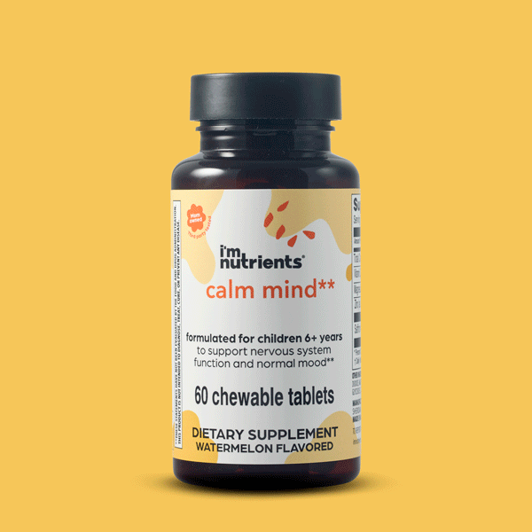 Calm Mind, Children's Chewable Supplement with Magnesium, Saffron, Zinc and Vitamin B6