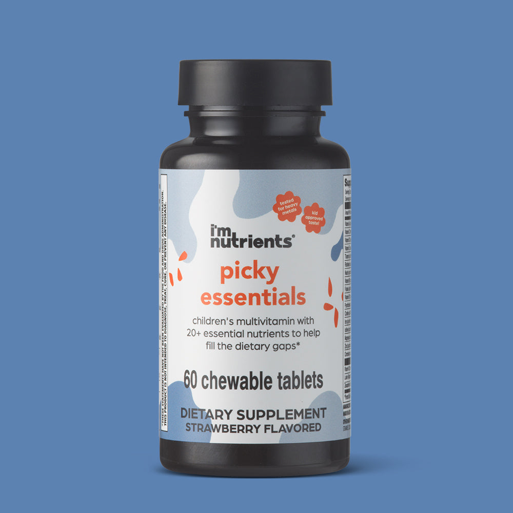 Picky Essentials Kids Chewable Multivitamin with Iron + Zinc | 20+ Essential Nutrients