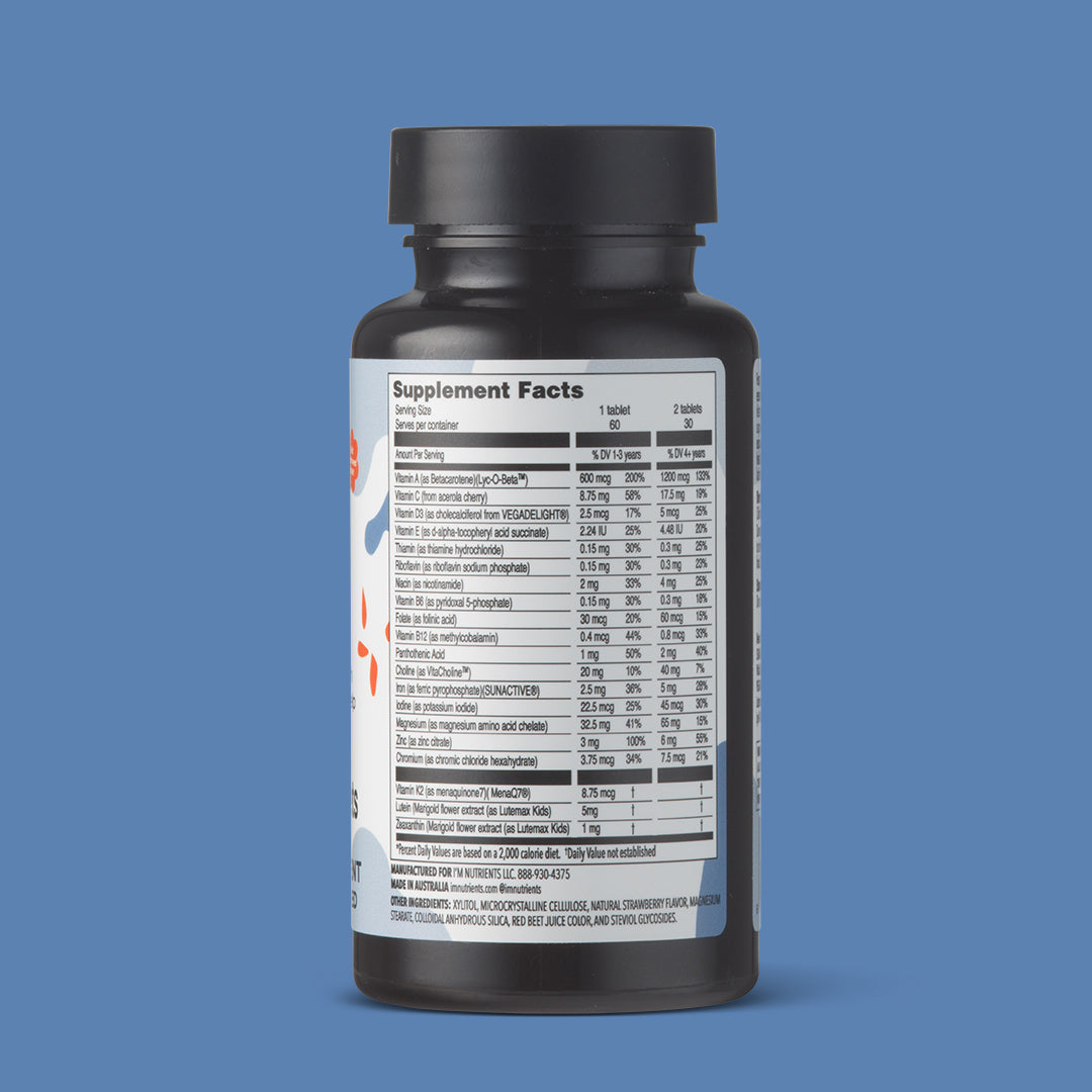 Picky Essentials Kids Chewable Multivitamin with Iron + Zinc | 20+ Essential Nutrients