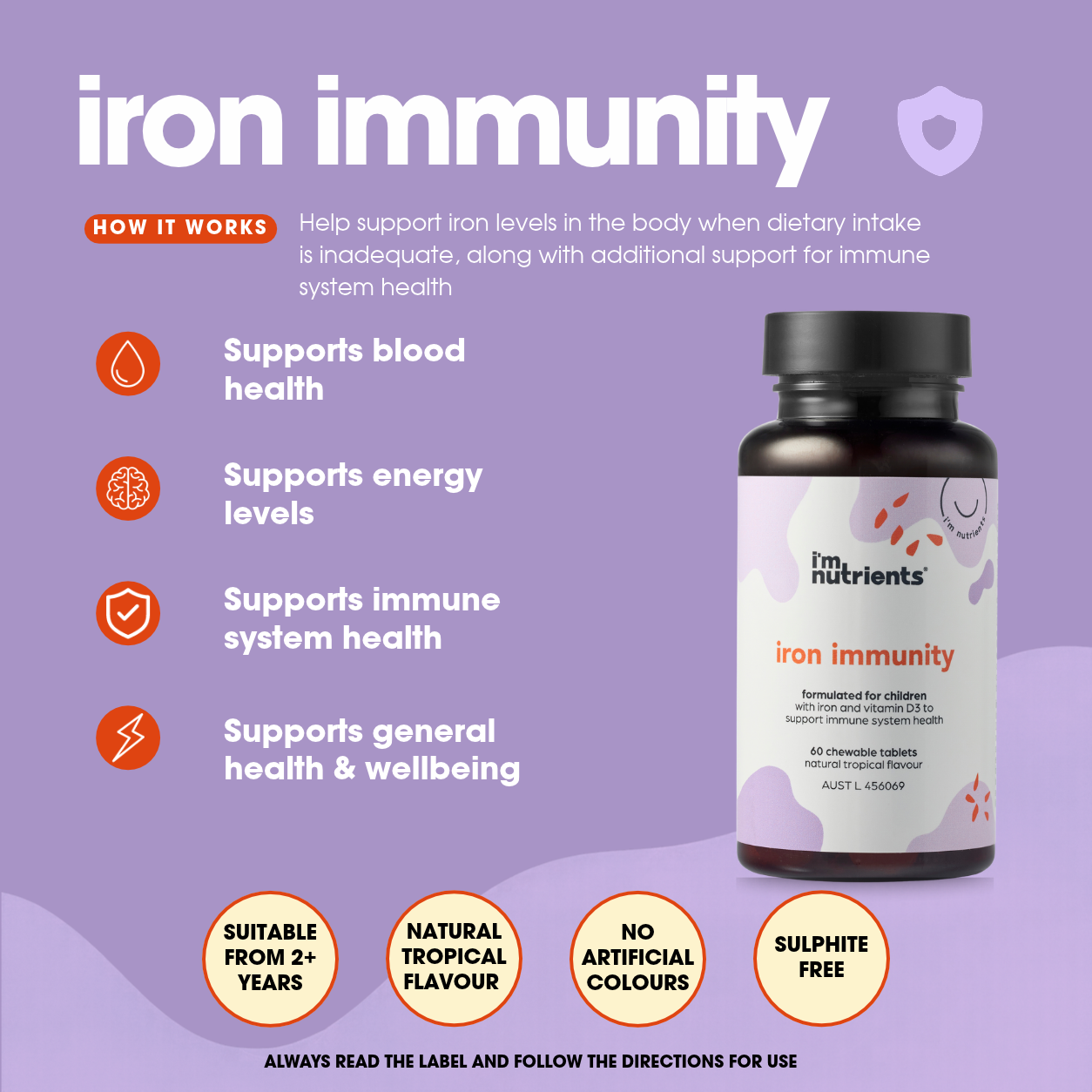 Iron Immunity 60 chewable tablets